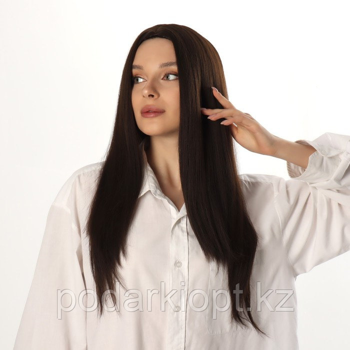 Жасанды парик, имитациялық былғары, 60 см, 270 гр, түсі ашық қоңыр(#SHT8) - фото 1 - id-p116268306