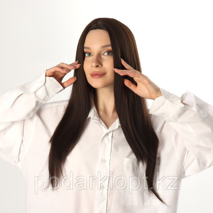 Жасанды парик, имитациялық былғары, 60 см, 270 гр, түсі ашық қоңыр(#SHT8) - фото 2 - id-p116268306