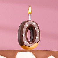 Свеча в торт "Шоколадная глазурь", цифра "0", 3,8 см
