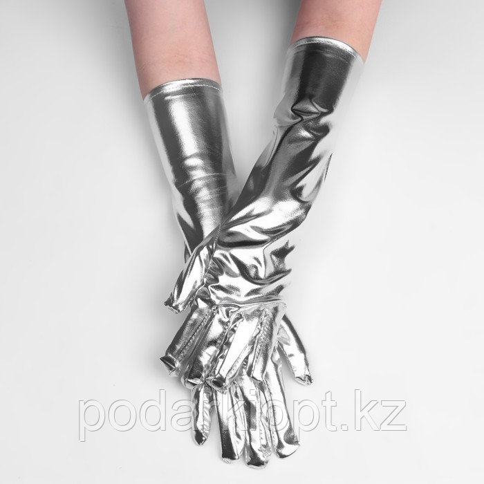 Карнавальные перчатки, цвет серебро - фото 2 - id-p116271267