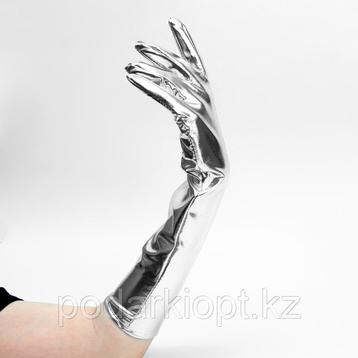 Карнавальные перчатки, цвет серебро - фото 3 - id-p116271267