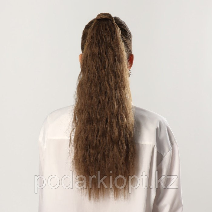 Хвост накладной, волнистый волос, на резинке, 60 см, 100 гр, цвет русый(#SHT8A) - фото 6 - id-p116268479