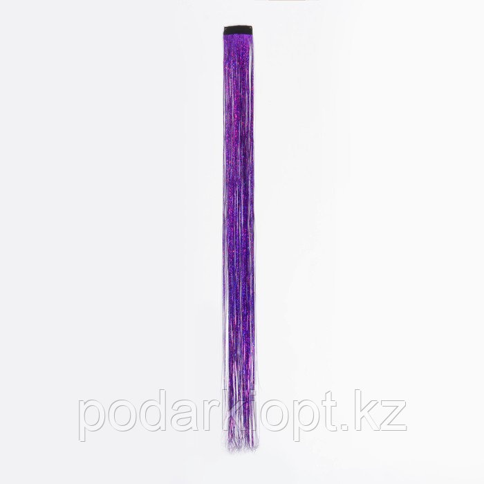 Прядь для волос, дождик, на заколке, 50 см, цвет фиолетовый - фото 5 - id-p116269339