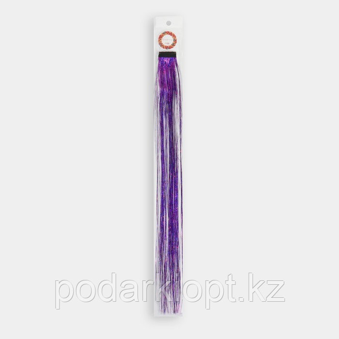 Прядь для волос, дождик, на заколке, 50 см, цвет фиолетовый - фото 8 - id-p116269339