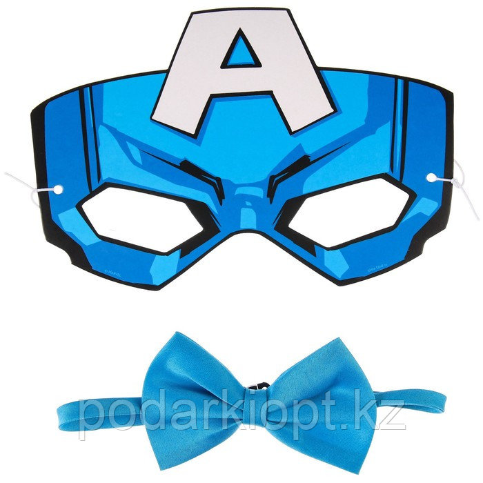 Набор карнавальный маска и бабочка "Капитан Америка", Мстители - фото 1 - id-p116270753