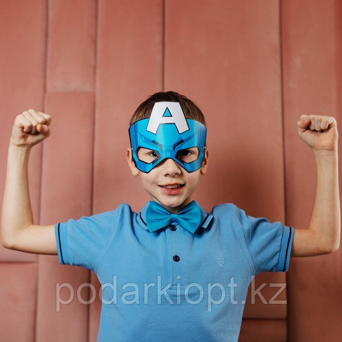 Набор карнавальный маска и бабочка "Капитан Америка", Мстители - фото 7 - id-p116270753