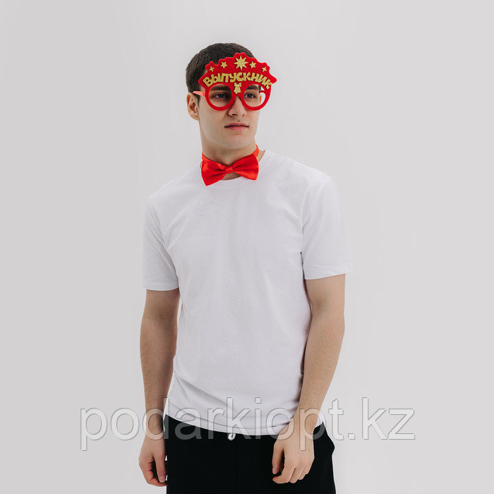 Карнавальный набор «Умный выпускник» 2 предмета: очки красные, галстук-бабочка красная - фото 3 - id-p116273080