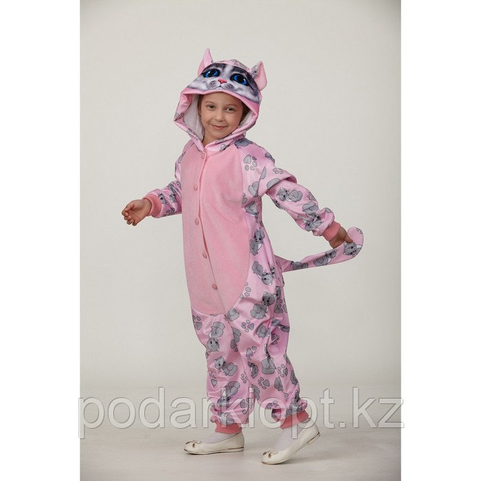Карнавальный костюм кигуруми «Кошечка», цвет розовый, рост 116 см - фото 1 - id-p116271224