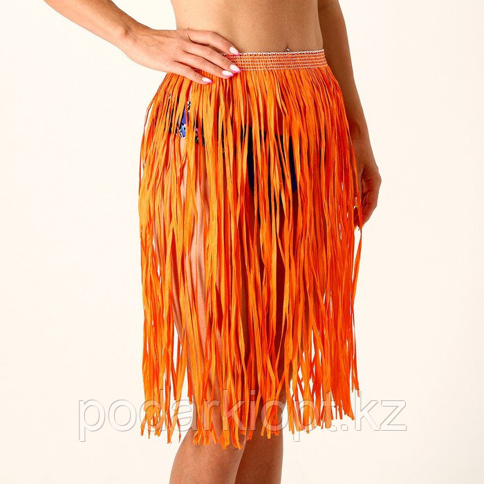 Гавайская юбка, 60 см, цвет оранжевый - фото 1 - id-p116275759