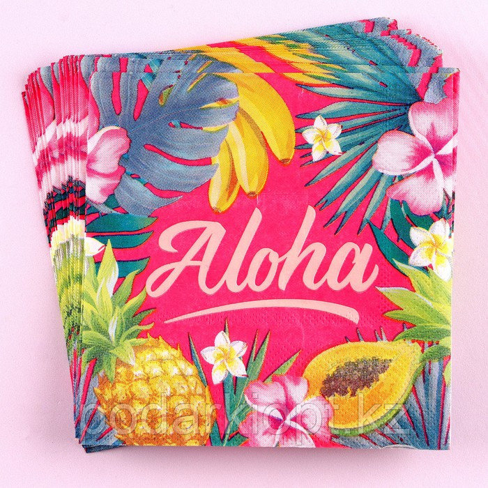 Салфетки бумажные Aloha, 25 × 25 см, в наборе 20 шт. - фото 2 - id-p116272971