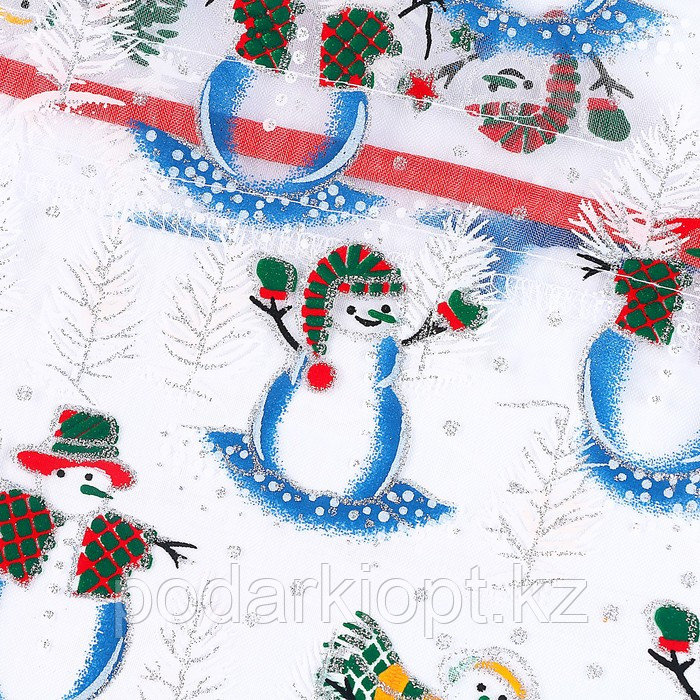 Мешок подарочный «Снеговики на лыжах», р. 25 × 32 см, органза - фото 4 - id-p116276689