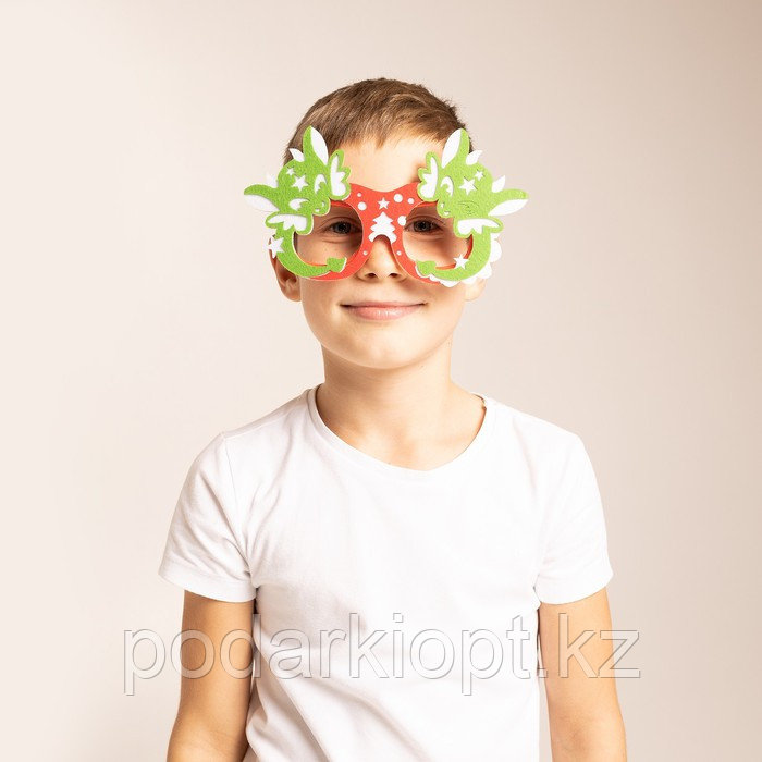 Карнавальные очки "Дракончик" цвет зеленый фетр - фото 3 - id-p116278458