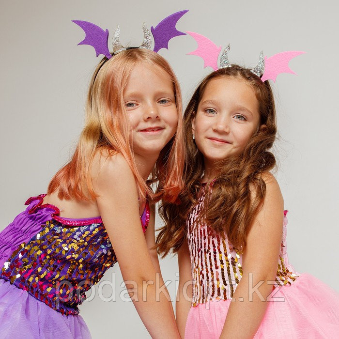 Карнавальный набор «Дракончик»: фиолетовое платье, ободок - фото 10 - id-p116275826