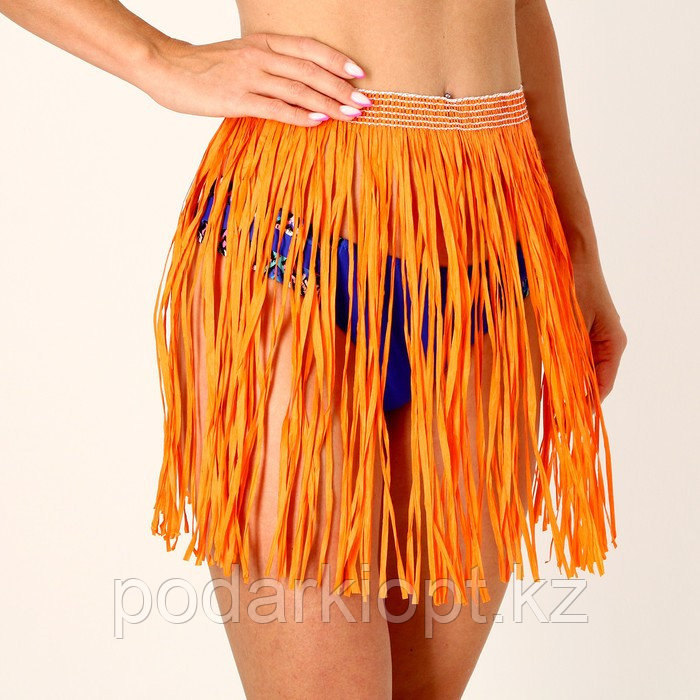 Гавайская юбка, 40 см, цвет оранжевый - фото 1 - id-p116275832