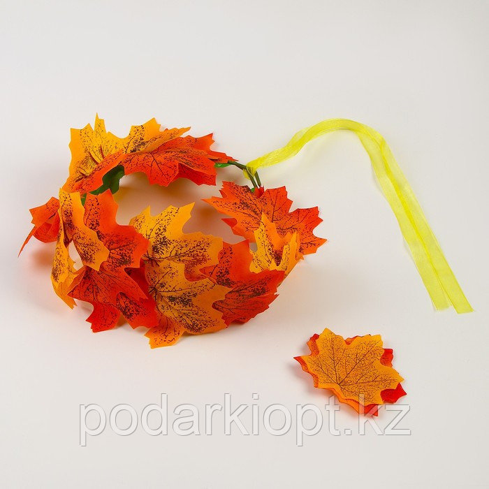 Карнавальный набор «Осенние цветы»: венок из листьев и брошь - фото 6 - id-p116277596