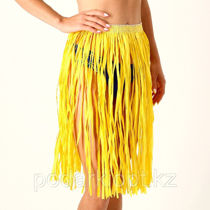 Гавайская юбка, 60 см, цвет жёлтый - фото 1 - id-p116275861