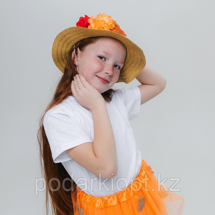 Карнавальная шляпа «Осенний букет», бежевая, р. 52 54 см - фото 3 - id-p116277723