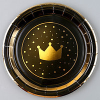 Тарелка бумажная «Золотая корона», в наборе 6 шт.