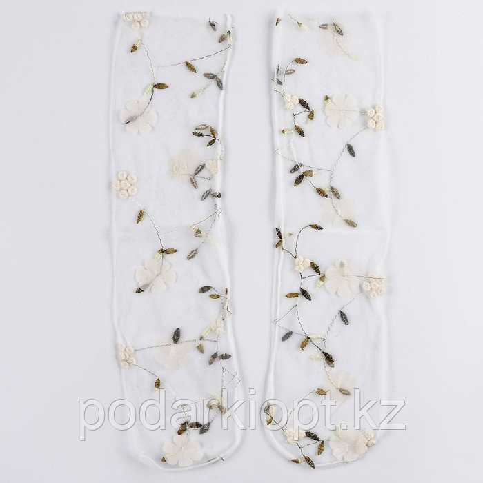 Карнавальный аксессуар- носки, цвет белый, цветы - фото 5 - id-p116278675