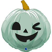 Шар фольгированный 22" «Тыква на Хэллоуин», фигура, цвет зелёный