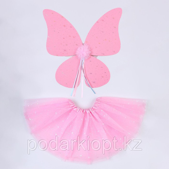 Карнавальный набор «Бабочка», 5-7 лет, розовый: юбка, крылья - фото 1 - id-p116277848
