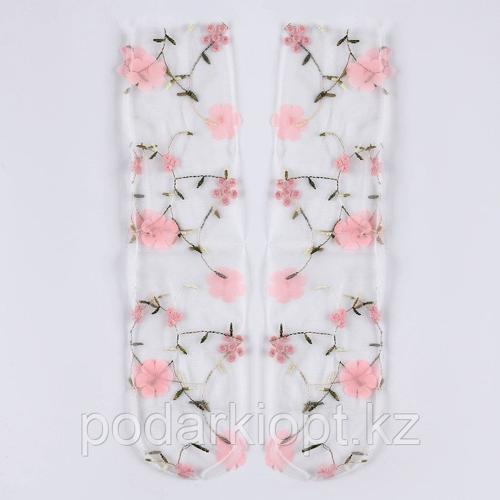 Карнавальный аксессуар- носки, цвет белый, цветы розовые - фото 5 - id-p116278754