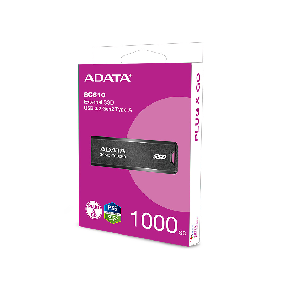 Внешний SSD накопитель ADATA 1ТБ SC610 Черный - фото 3 - id-p116214645