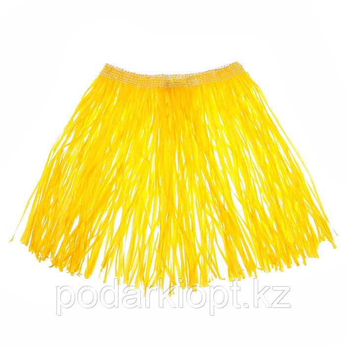 Гавайская юбка, 40 см, цвет желтый - фото 2 - id-p116275485