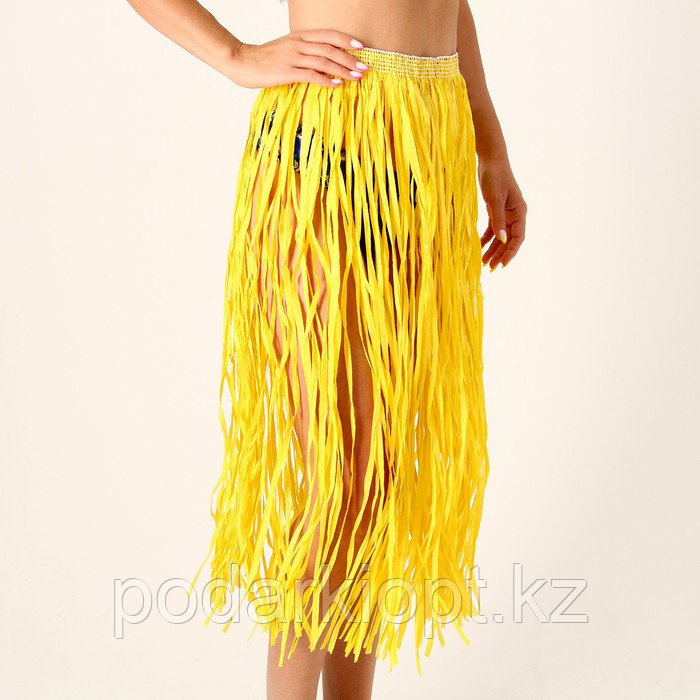 Гавайская юбка, 80 см, цвет желтый - фото 1 - id-p116275486
