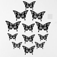 Набор для украшения «Бабочки», набор 12 шт, цвет черный