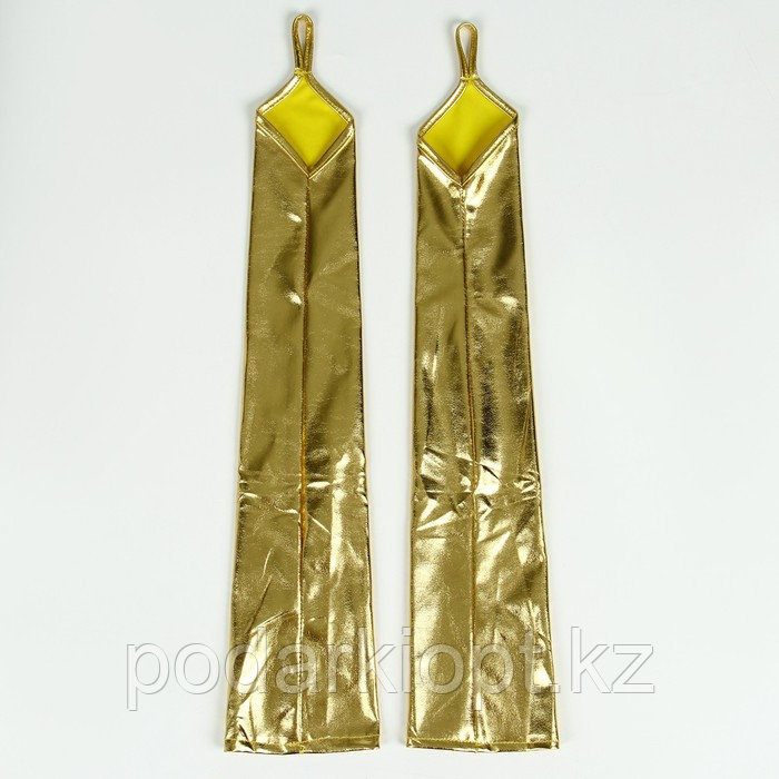 Карнавальный аксессуар перчатки-нарукавники, цвет золото - фото 4 - id-p116278201