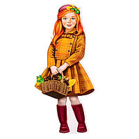 Плакат фигурный "Девочка с корзинкой" в пакете, 30х14 см