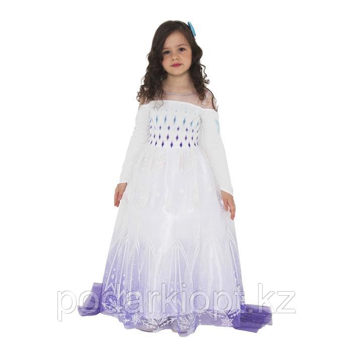 Карнавальный костюм «Эльза 2 пышное, белое платье», р. 32, рост 128 см - фото 1 - id-p116277412
