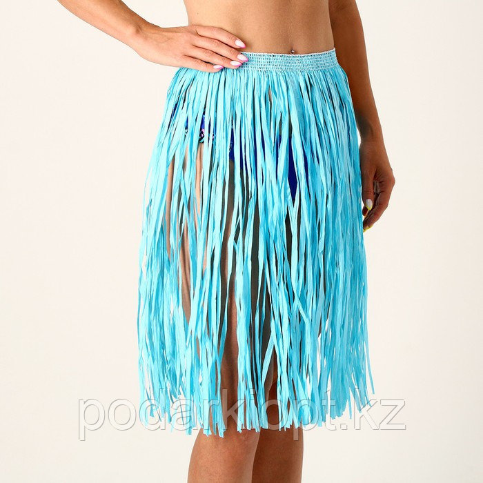 Гавайская юбка, 60 см, цвет голубой - фото 1 - id-p116275672