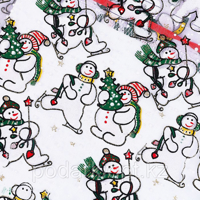 Мешок подарочный «Снеговики с ёлками», р. 45 × 35 см, органза - фото 4 - id-p116275674