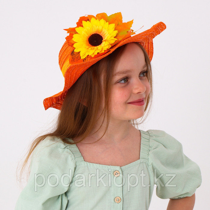 Карнавальная шляпа «Осенний букет», оранжевая, р. 52 54 см - фото 6 - id-p116277494