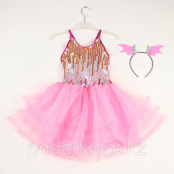 Карнавальный набор «Дракончик»: розовое платье, ободок - фото 10 - id-p116275730