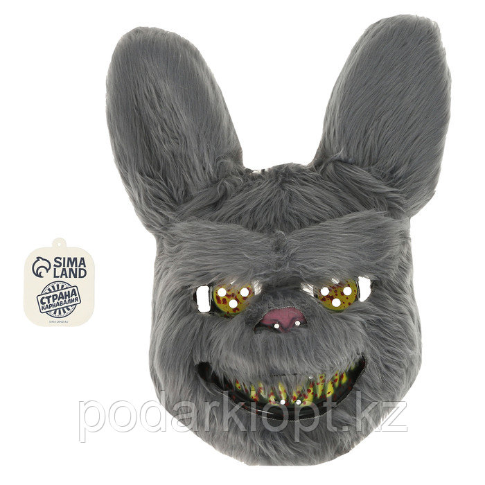 Карнавальная маска "Страшный заяц" цвет серый - фото 3 - id-p116279945