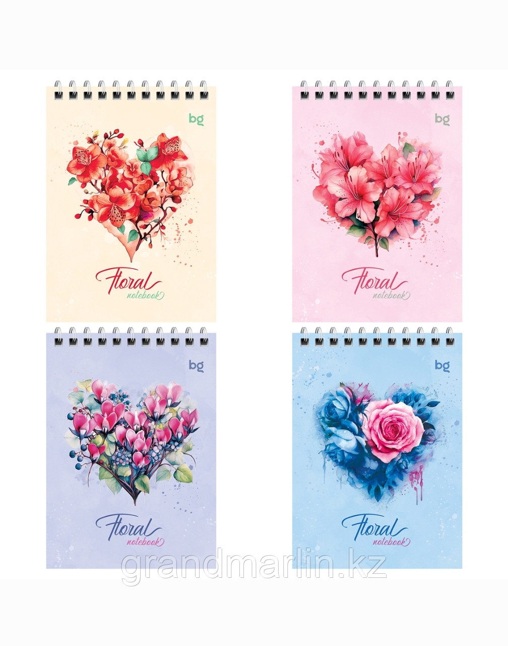 Блокнот А6 40л. на гребне BG "Floral notebook"