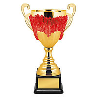 Кубок с металлической чашей, основание из пластика, h=39,5 см, цвет золото, красный