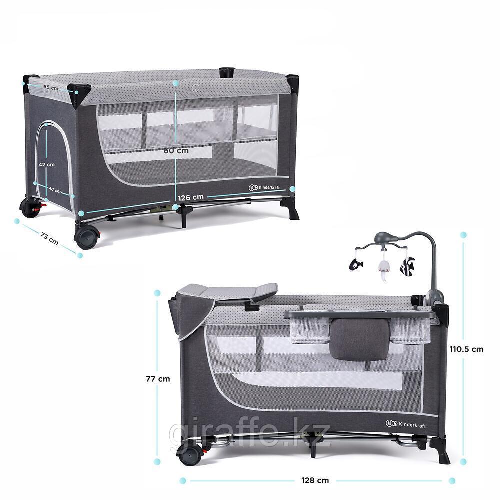 Манеж Kinderkraft Leody с аксессуарами Grey - фото 6 - id-p116291655