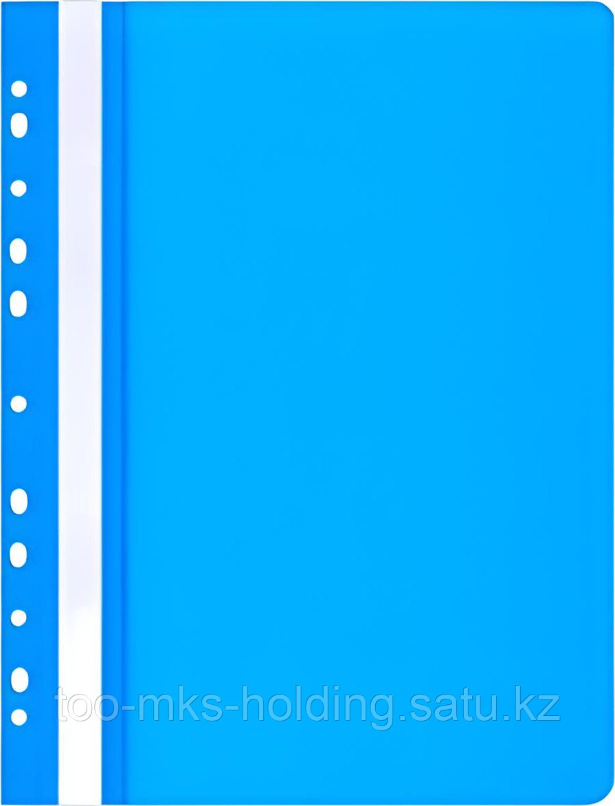 Скоросшиватель пластиковый, с перфорацией, A4, 100/170мкм, синий Office, PBS - фото 1 - id-p109657044