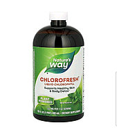 Nature's Way Chlorofresh, сұйық хлорофилл, жалбыз хош иісі бар, 132 мг, 473,2 мл (16 сұйық) унция