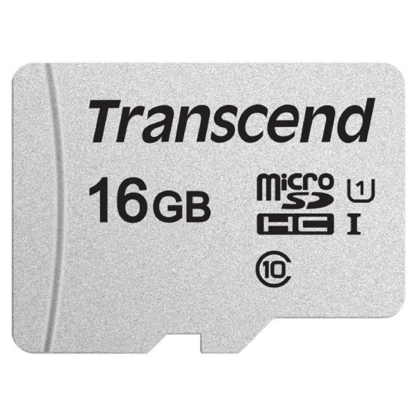 Карта памяти MicroSD 16GB Class 10 U1 Transcend TS16GUSD300S - фото 1 - id-p116296591