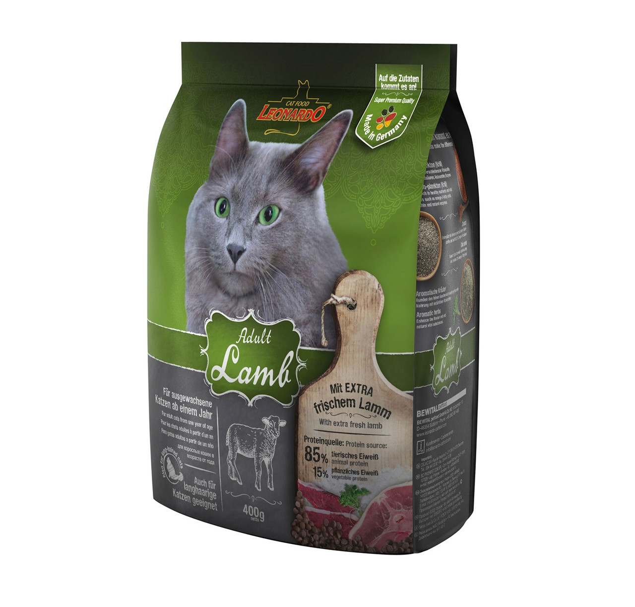 Leonardo Sensitive Adult Lamb 400 гр для привередливых кошек с ягненком и рисом - фото 1 - id-p116297478