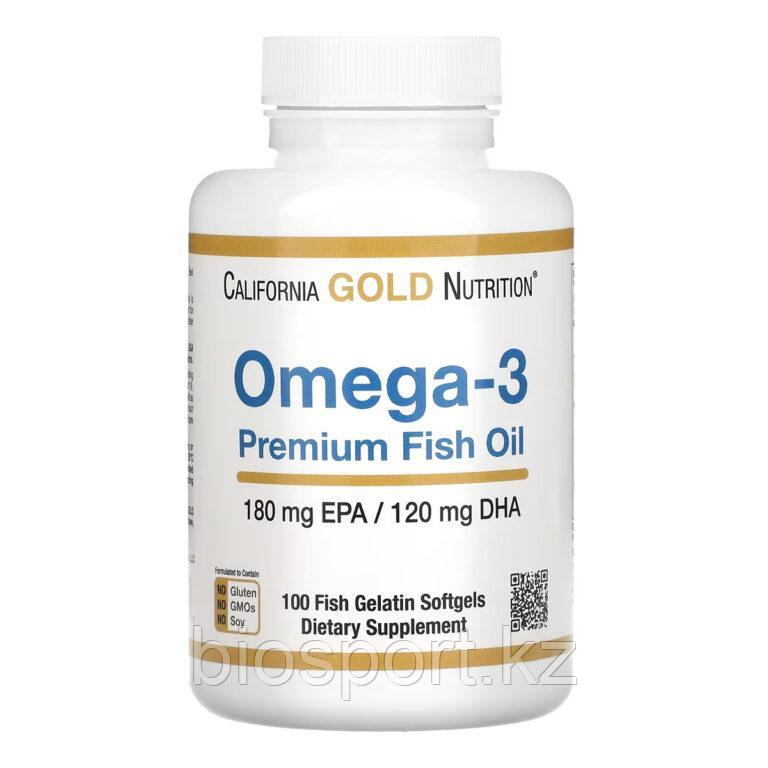 California Gold Nutrition Omega 3, 100 капсул - фото 1 - id-p116297565