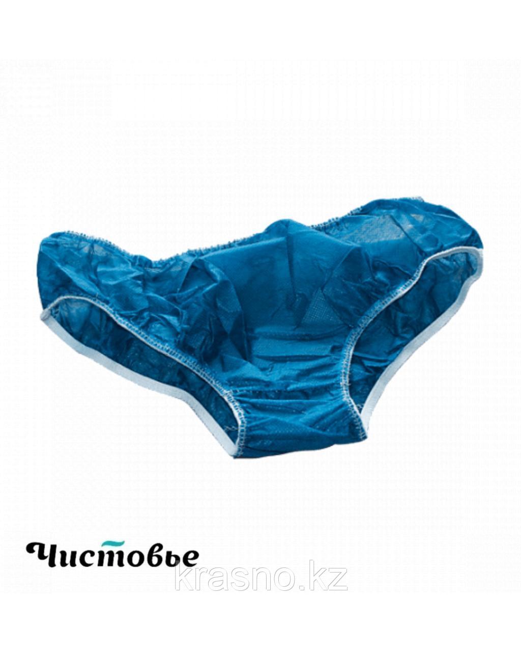 Трусы 10шт плавки классика синие спанбонд размер 50-52 Чистовье