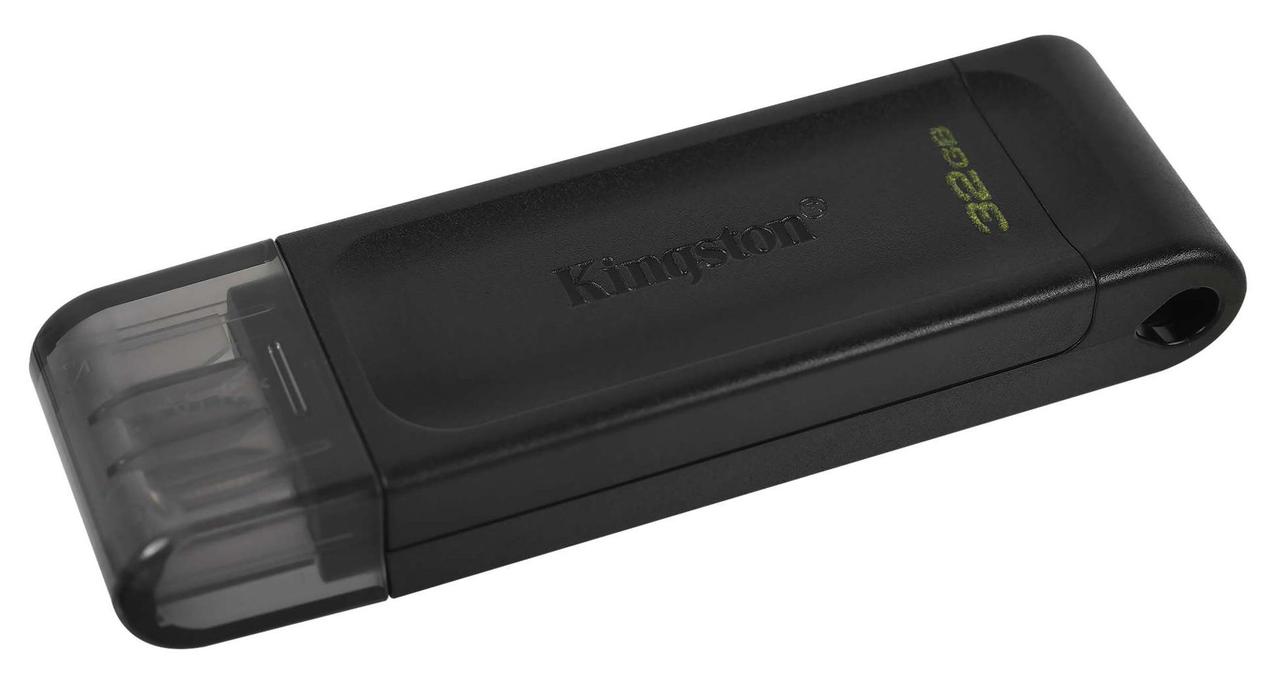 USB-накопитель, Kingston, DT70/32GB, 32GB, USB Type-C, Чёрный - фото 2 - id-p116297633
