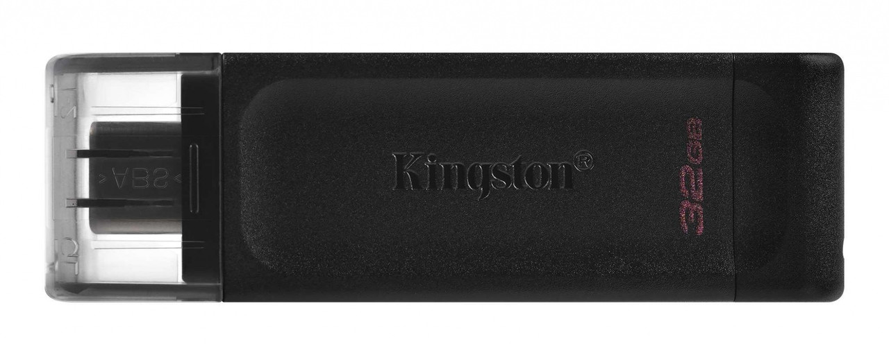 USB-накопитель, Kingston, DT70/32GB, 32GB, USB Type-C, Чёрный - фото 3 - id-p116297633