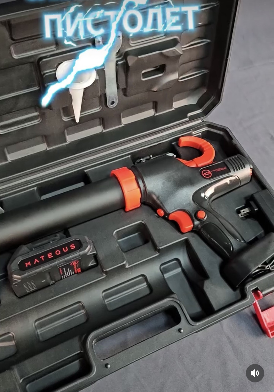Аккумуляторный пистолет для нанесения герметика для катриджей и саше от 310 и 600 мл в кейсе - фото 1 - id-p116297485